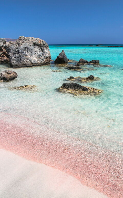 Hvit sandstrand på Kreta