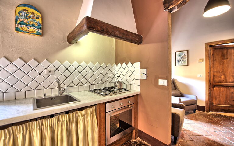 Feriebolig Montegufoni 19b: Kjøkken, Lunsjrom, Stue