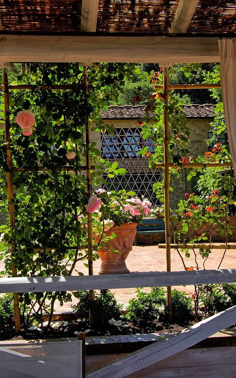 Villa Petrognano: Balkong / terrasse / uteplass, Hage