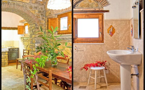 Feriebolig Adamo Ed Eva: Baderom, Kjøkken, Lunsjrom, Stue