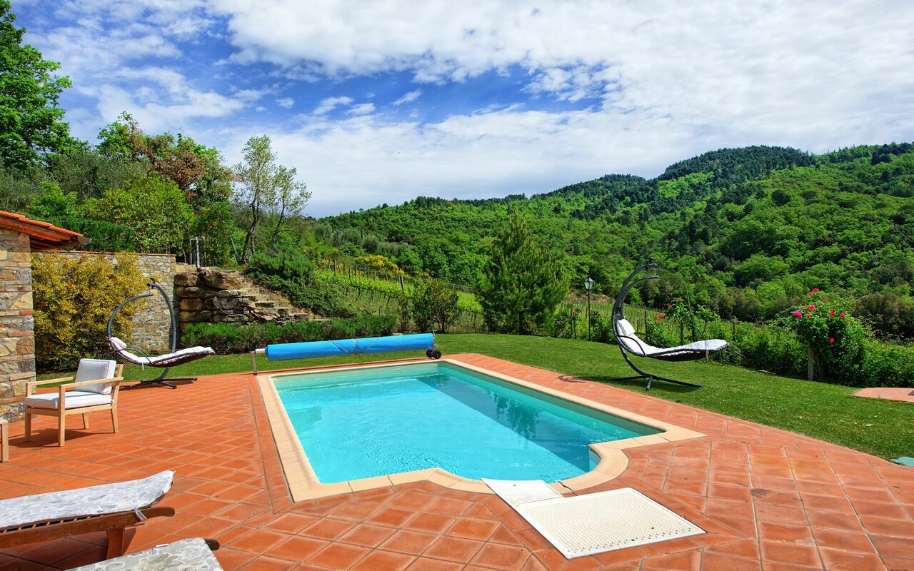Villa Barbischio: basseng, Hage