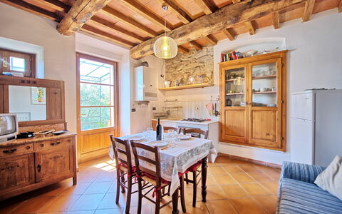 Feriebolig Rustico: Kjøkken, Lunsjrom, Stue