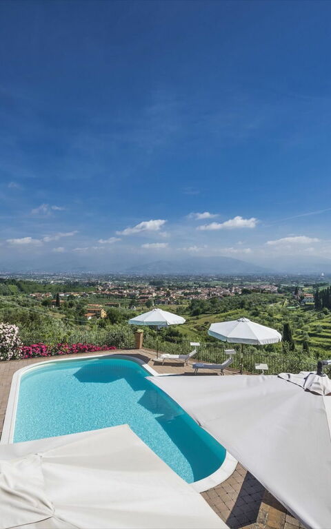 Villa Casalguidi: basseng, Hage