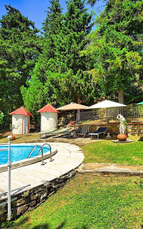 Villa Luciano: basseng, Hage