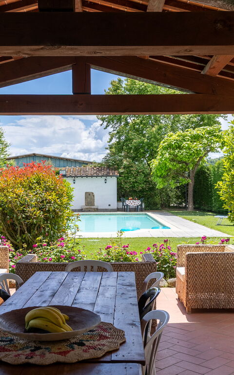 Casale Tiziano: Balkong / terrasse / uteplass, basseng, Hage