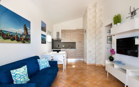 Feriebolig Calantha: Kjøkken, Lunsjrom, Stue