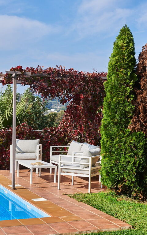 Villa Politini: basseng, Hage