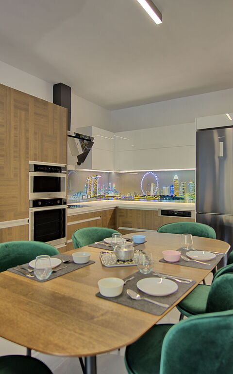 Casa Cafenio: Kjøkken, Lunsjrom