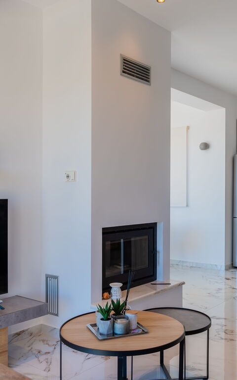 Villa Olivum: Kjøkken, Stue