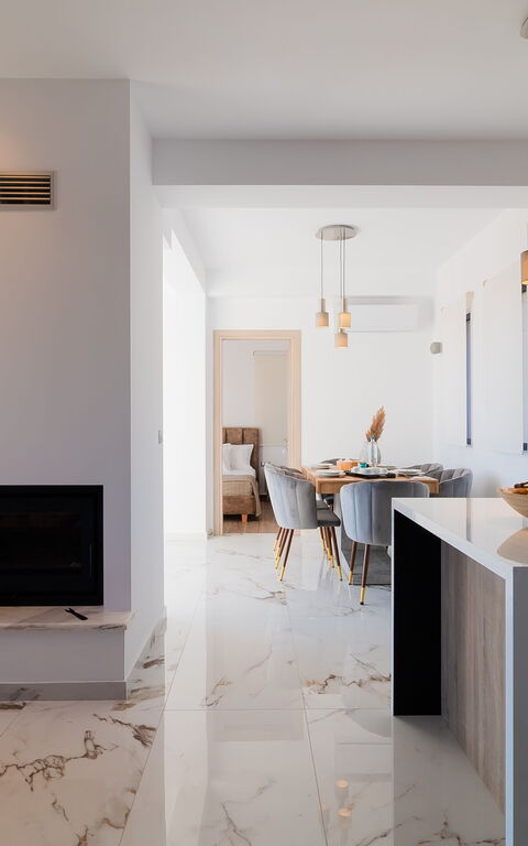 Villa Olivum: Kjøkken, Stue