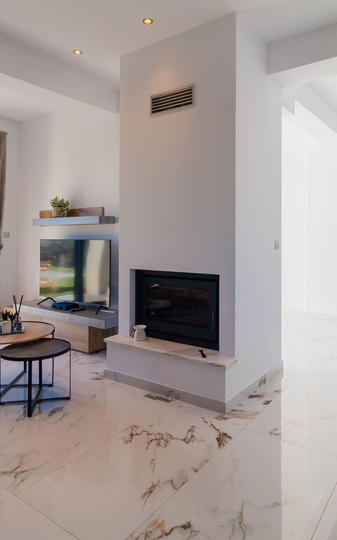 Villa Olivum: Kjøkken, Stue