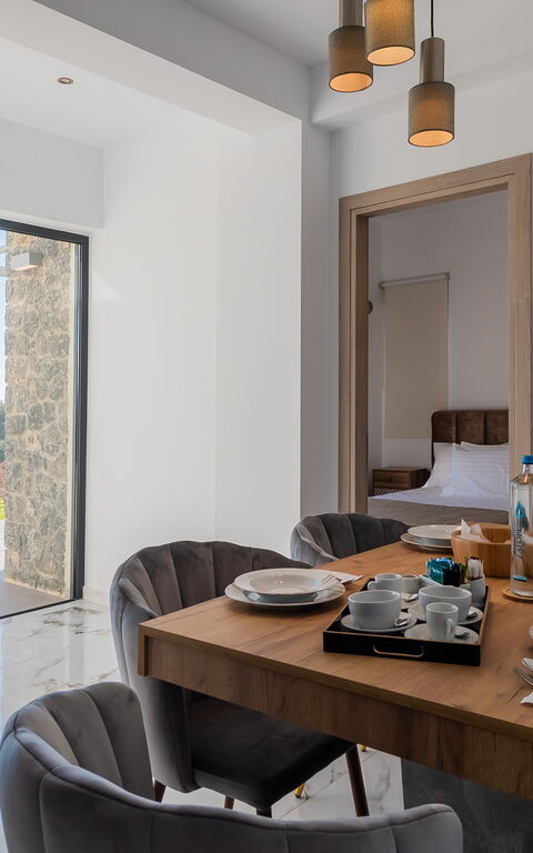 Villa Olivum: Kjøkken, Stue