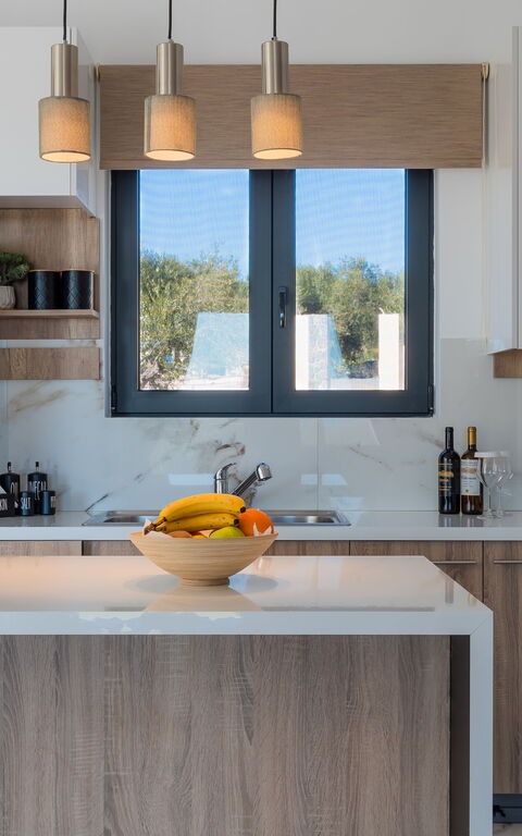 Villa Olivum: Kjøkken, Stue