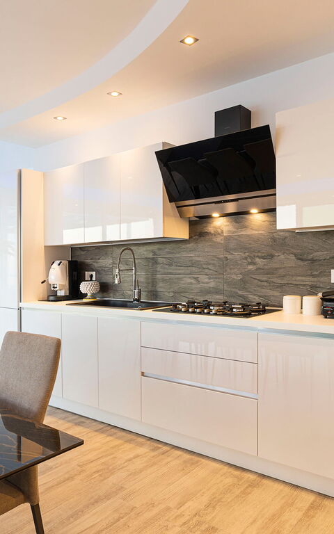 Villa Domizia: Kjøkken, Lunsjrom