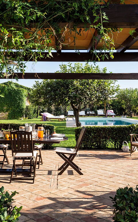 Don Salvatore: Balkong / terrasse / uteplass, basseng, Eksteriør, Hage