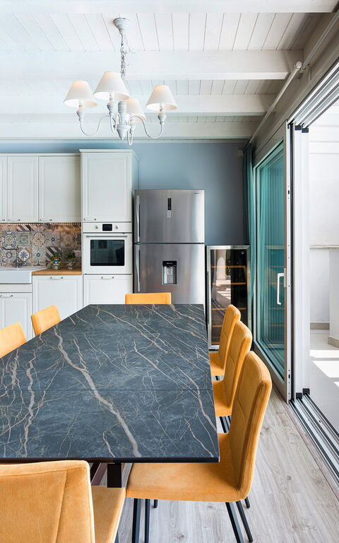 Villa Giutitta: Kjøkken, Lunsjrom