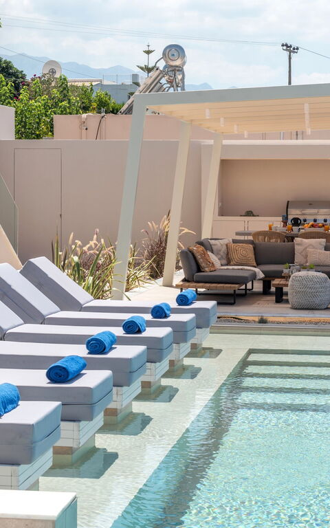 Seaview Lux: Balkong / terrasse / uteplass, basseng, Eksteriør, Utendørs