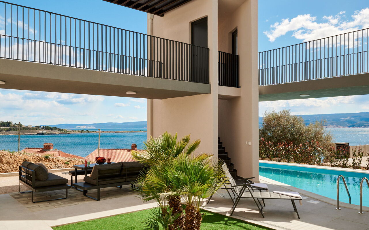 Villa Stella: Balkong / terrasse / uteplass, basseng, Utendørs, Visningar