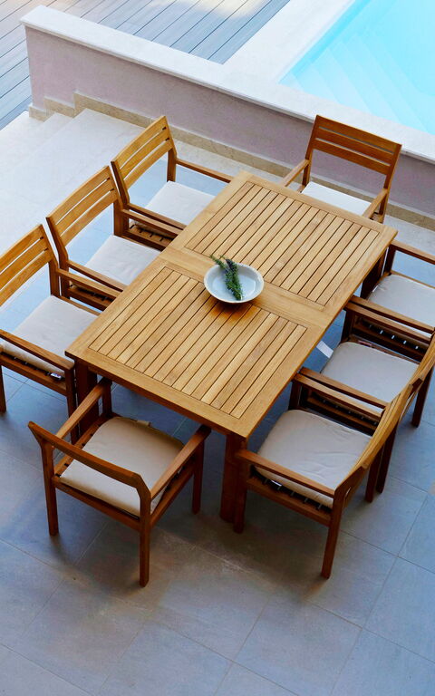 Villa Jure: Balkong / terrasse / uteplass, basseng, Utendørs