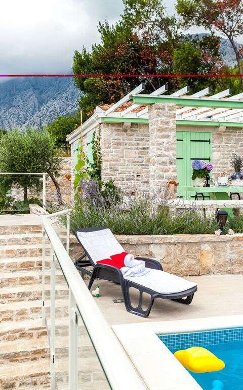 Villa Azurit: Balkong / terrasse / uteplass, basseng, Eksteriør, Utendørs