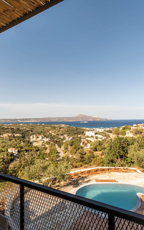 Villa Falcos: Balkong / terrasse / uteplass, basseng, Eksteriør, Utendørs, Visningar