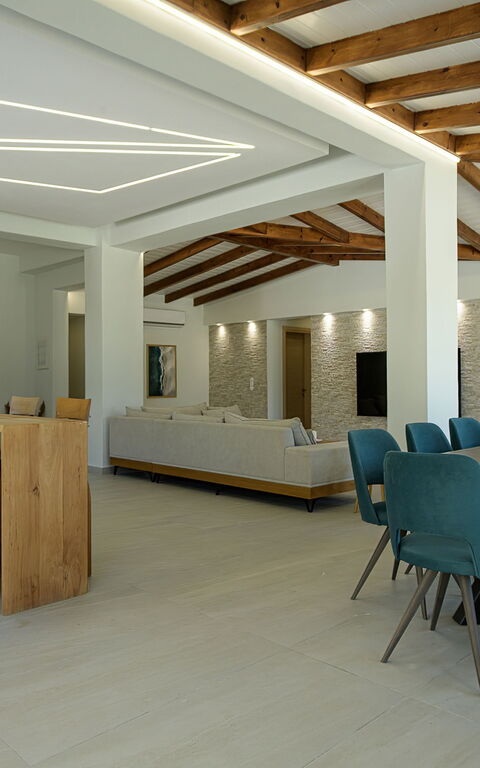 Villa Aurora Blue: Lunsjrom, Stue