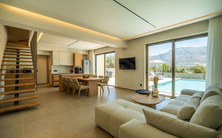 Villa Zen Chrysi: Lunsjrom, Stue
