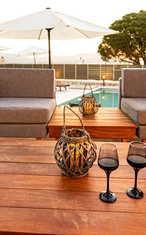 Villa Platon: Balkong / terrasse / uteplass, basseng, Eksteriør, Utendørs