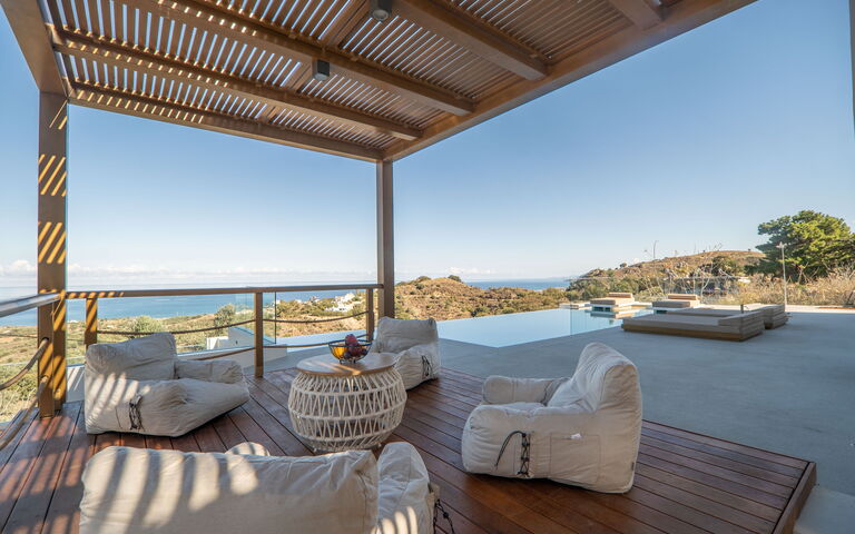 Lofos Horizon Villa: Balkong / terrasse / uteplass, basseng, Eksteriør, Utendørs