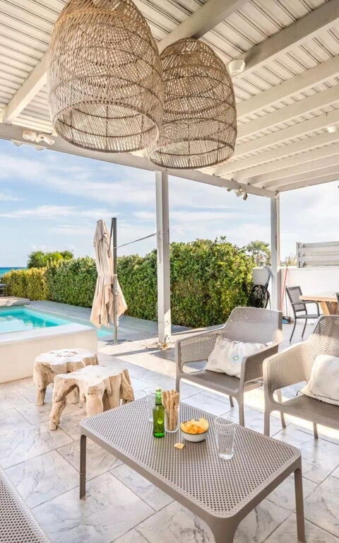 Aya Thekla Beach House: Balkong / terrasse / uteplass, basseng, Eksteriør, Utendørs
