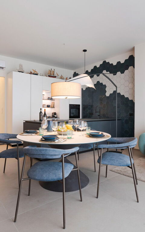 La Prua Apartament: Kjøkken, Lunsjrom, Stue