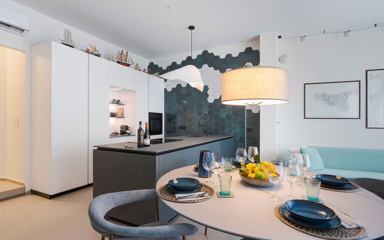 La Prua Apartament: Kjøkken, Lunsjrom, Stue